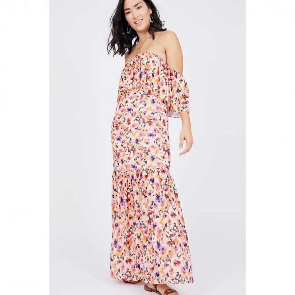 Catherine Malandrino Floral Maxi Dress Size Medium Flowy NWOT
